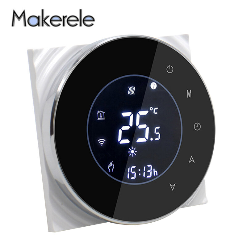 Round WiFi Thermostat Controller with Touch Screen for Underfloor Heating System with APP Remote Control MKBHT-6000