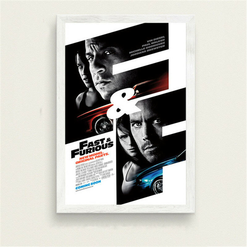 Affiches de Film Fast and Furious Classiques Paul Walker Vin Diesel, Toile Décorative Vintage, Décoration de Bar à Domicile