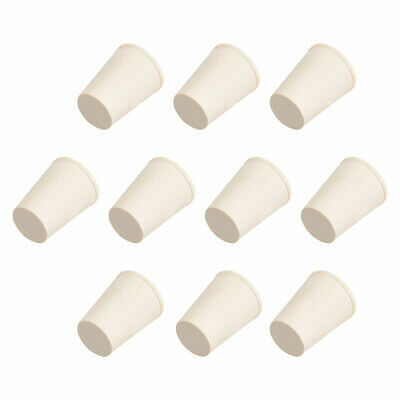 White Tapered Shaped Solid Rubber Stopper for Lab Tube Stopper Size 0 (13-17mm)10Pcs