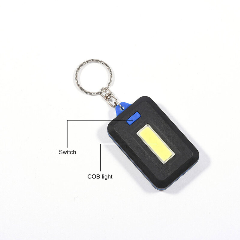 Mini lampe de poche Portable CO B lampe de poche LED porte-clés, torche de Camping, 4 modes, lanterne d'urgence, à utiliser avec 3 piles AAA