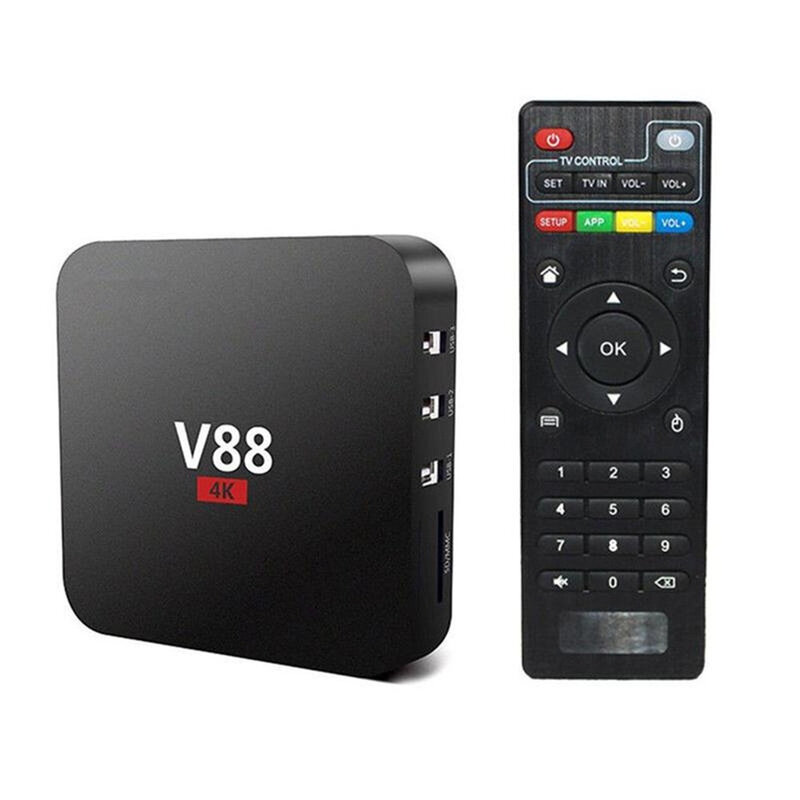 Dispositivo de Tv inteligente V88 Rk3229, decodificador con reproductor multimedia 4k, cuatro núcleos, 8gb, Wifi, Hdtv, se aplica al cine en casa Android