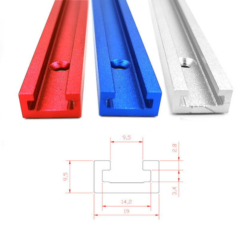 300-800MM Woodworking Chute Rail T-track T-slot Miter Track Jig T Screw Fixture Slot 19x9.5mm Table Saw Router Table DIY Tools