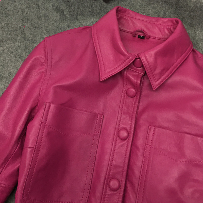 GU.SEEMIO frauen Aus Echtem Leder Jacke Frühling Schaffell Mantel Weibliche Echtes Leder Kleidung Freies Verschiffen Gute Qualität Fabrik