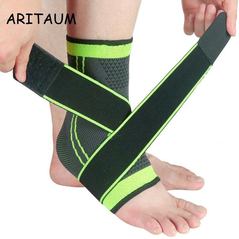 1 PC Sports Ankle Brace Protective Football Basketball Ankle Support Compression Strap Sleeves Support 3D Weave Elastic Bandage