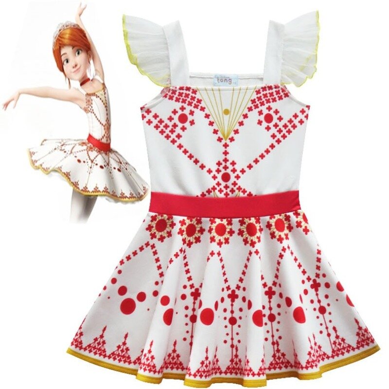2020 New Movie Ballerina Felicie Cosplay Costume for Girls Party Clothes Halloween Costume for Kids dancing christmas dress girl