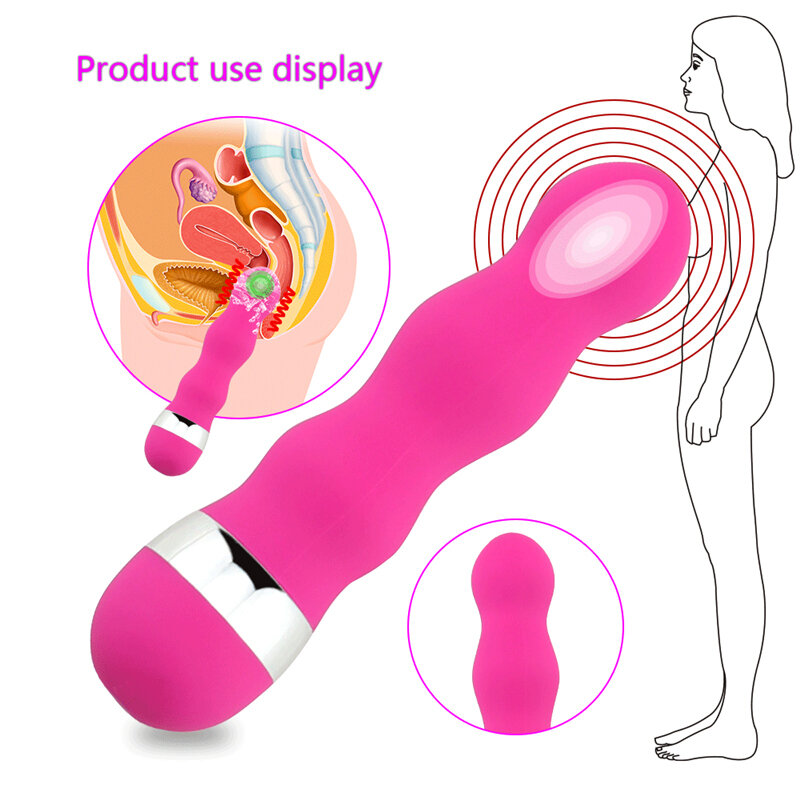 Cor 8 bdsm Sexo Vibrador Silicone Plug Anal Sex Toys para Mulheres Butt Plug Ânus Dilatador Anal Bead Casal G local Massageador