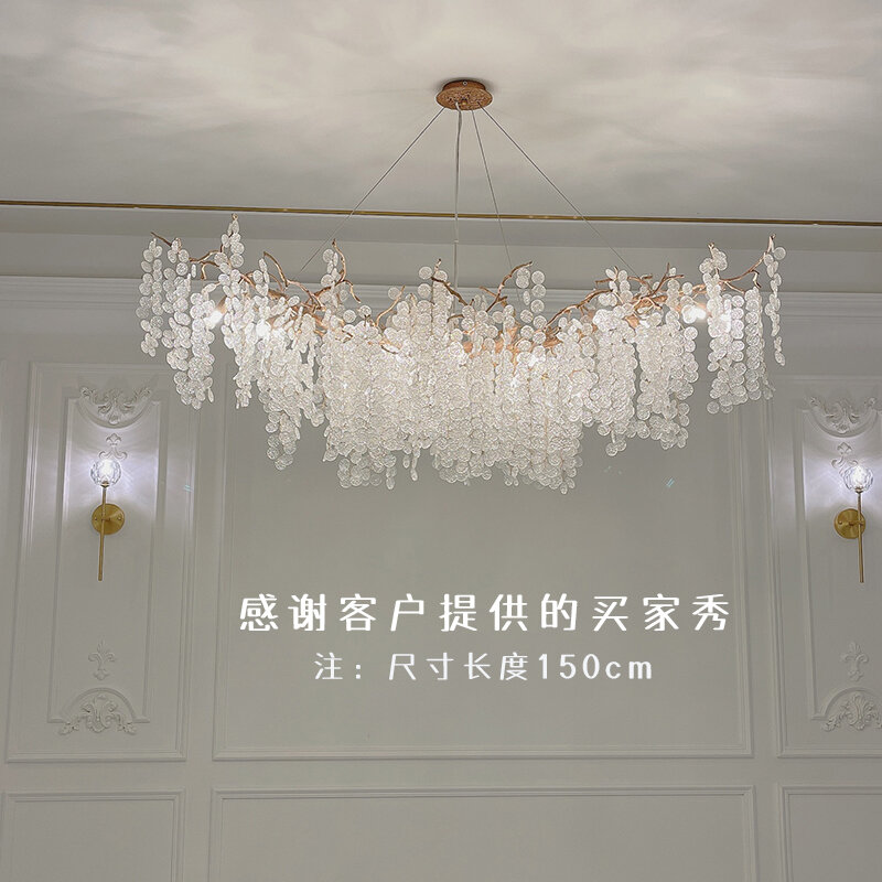 Plafonnier LED suspendu en cristal au design moderne de luxe, luminaire décoratif d'intérieur, idéal pour un salon, une cuisine, une salle à manger ou un Hall