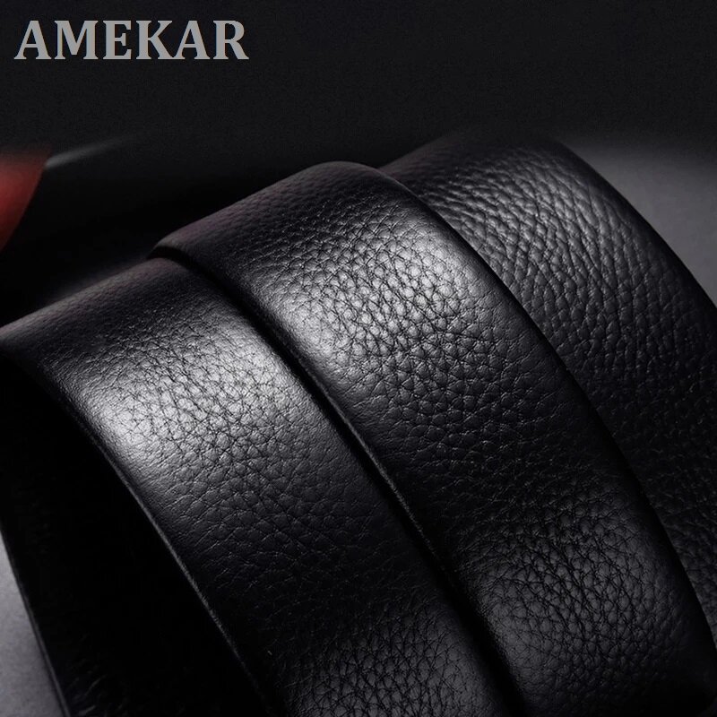 2021 Models  Leather Automatic Buckle Top Layer Belt Pure Men's Business Pants Belt H-Shaped Belt Buckle