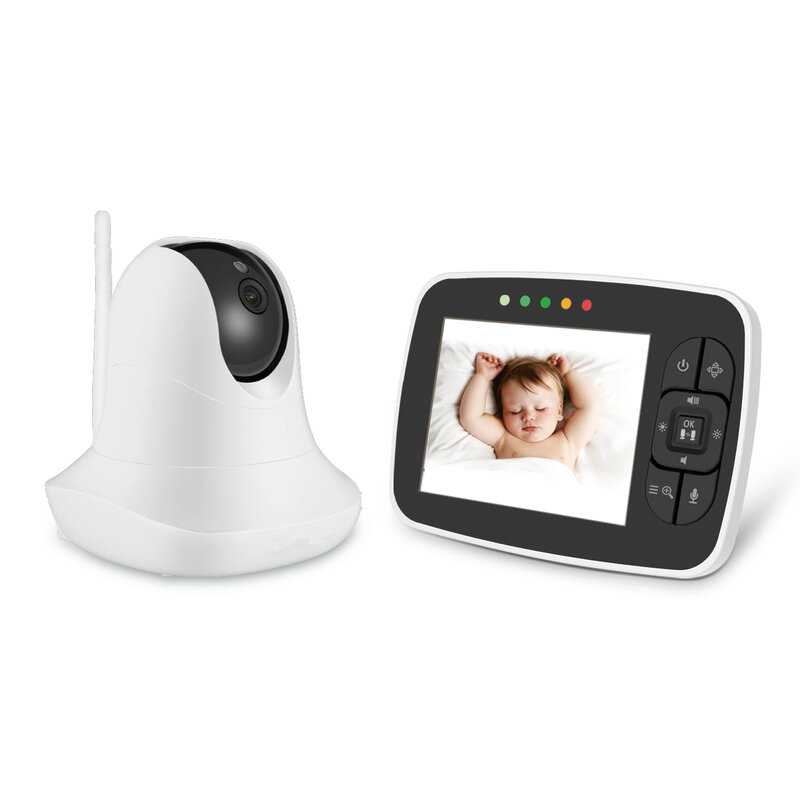 Babyphone vidéo sans fil, 3.5 pouces, Vision nocturne à infrarouge, avec caméra distante, avec fonction Pan-Tilt-Zoom, haute résolution