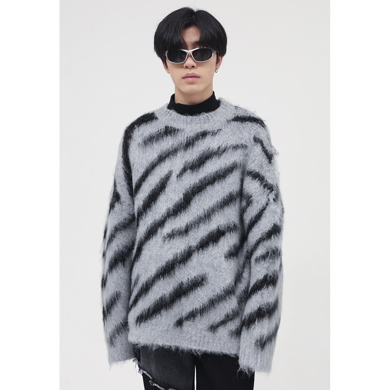 MTL odzież męska | Jesień i zima nowy koreański luźny sweter z okrągłym dekoltem męski leniwy top