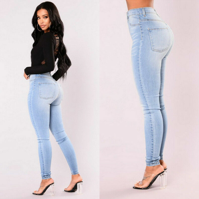 Hirigin-pantalon Slim taille haute pour femmes, en Denim, extensible, crayon, tendance, nouvelle collection Jeans décontractés