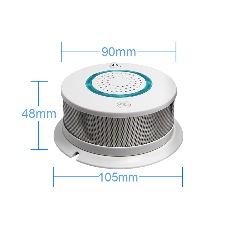 Wifi fumaça + detector de calor alarme independente sem fio de proteção contra incêndios sensor de fumaça de segurança em casa equipamentos de incêndio controle aplicativo inteligente