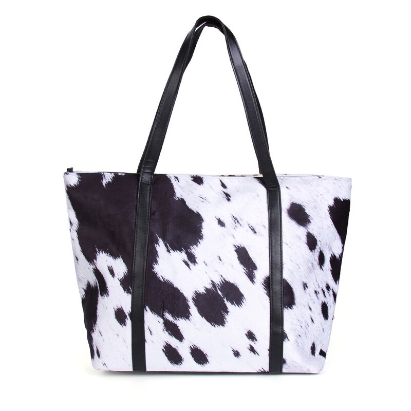 Pochette de leopardo y girasol para mujer, bolso de hombro con borla, bolsa de compras portátil de gran capacidad