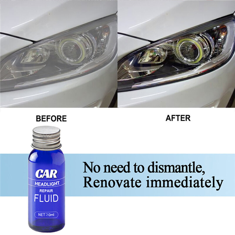 Limpiador de luces automotrices para coche, conjunto de líquido de restauración de faros, eliminador de arañazos de faros delanteros, protección UV rápida, pulido de coche