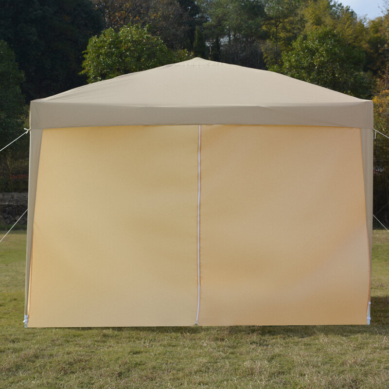 【US Warehouse】3 x 3m Two Doors & Two Windows Practical Waterproof Right-Angle Folding Tent Khaki