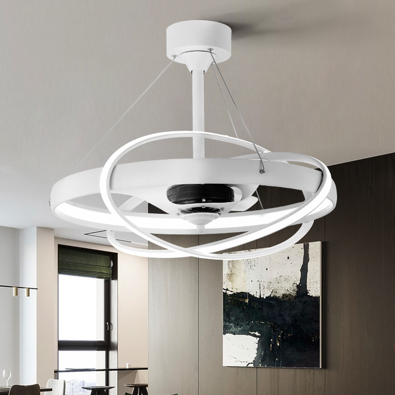 European style negative ion invisible ceiling fan creative personality LED fan and LED lamp for living room and dining room