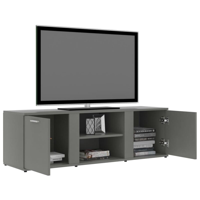 Серый шкаф для телевизора 120x34x37 см из ДСП