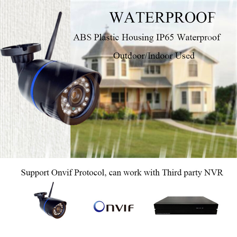 IP-камера цилиндрическая сетевая водонепроницаемая, 2 Мп, 1080P, Wi-Fi