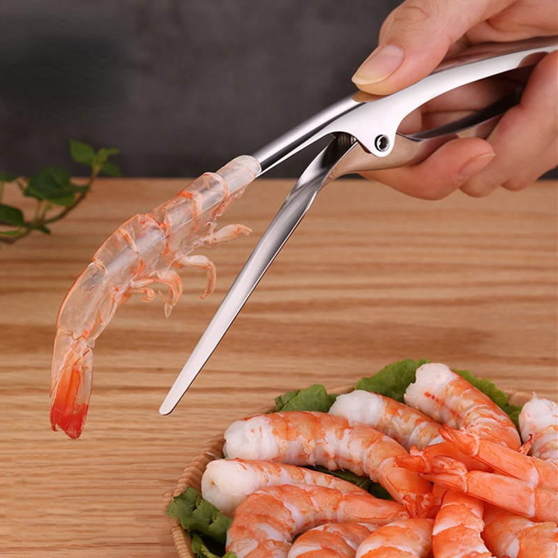 Peralatan Dapur Pengupas Udang Baja Tahan Karat Portabel Alat Pisau Pancing Perlengkapan Dapur Praktis Lobster Penghalus Udang
