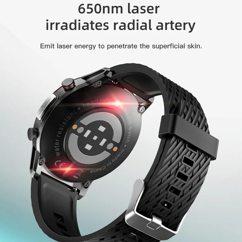 Смарт-часы 650 нм лазерное лечение реальная ЭКГ PPG артериальное давление пульсометр здоровое отслеживание работает с Xiaomi Android iPhone F800