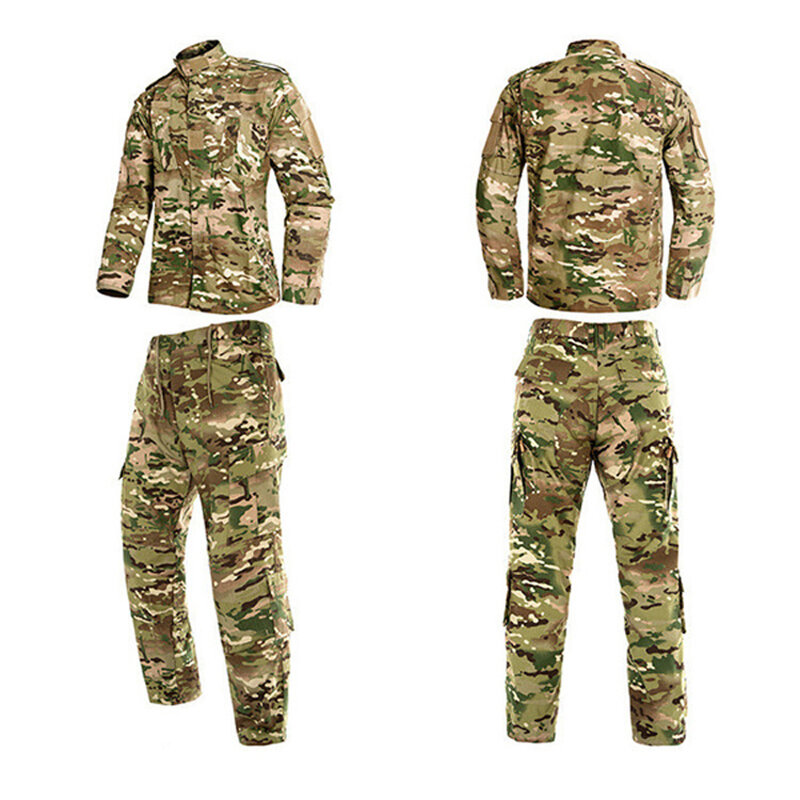 2個男軍服ジャングルドイツ迷彩戦闘エアガン戦術的なジャケットパンツ服セットacu cp軍スーツ卸売