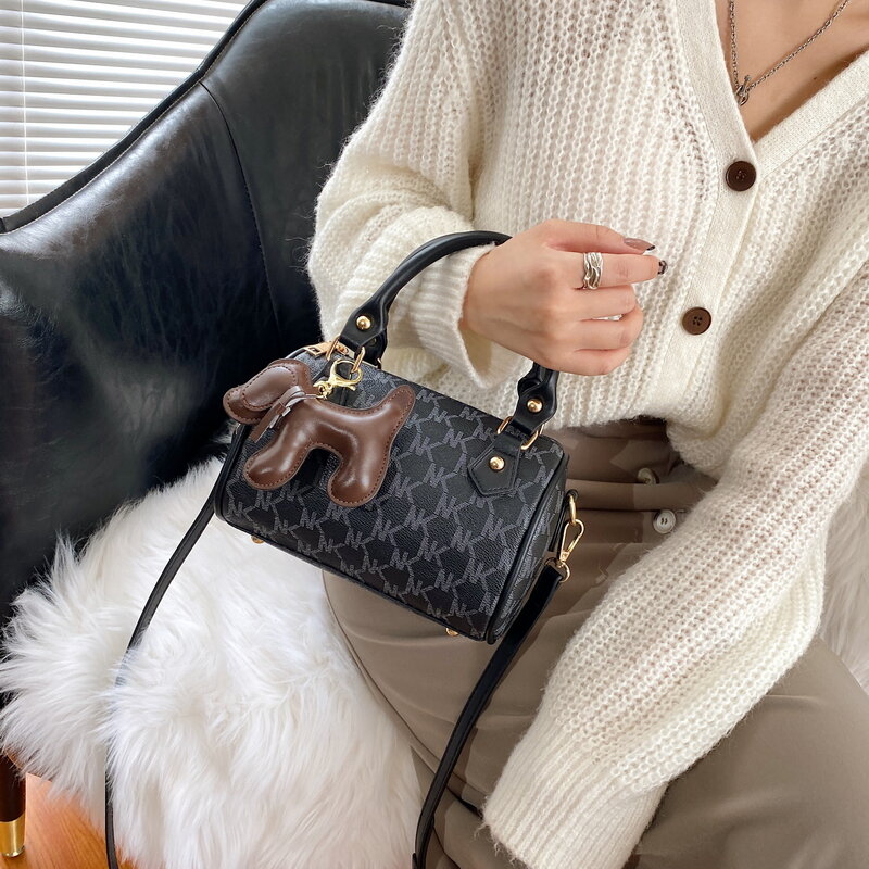 Boston Bags – sac à main en cuir rétro pour femmes, sac de marque de luxe de styliste, sac à bandoulière Fashion avec lettre imprimée, 2021