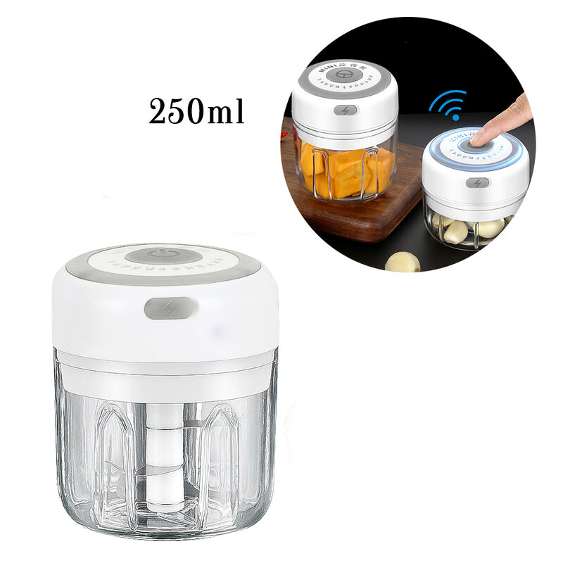 2020 Baru Alat Dapur 100/250Ml Mini USB Nirkabel Listrik Bawang Putih Hidung Belang Tekan Sayuran Cabai Daging Penggiling Makanan Chopper