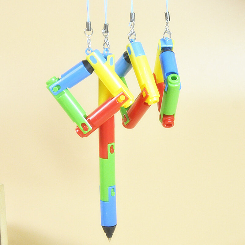 1 pçs cor dobrável design gel canetas portátil criativo dobra deformatar esferográfica caneta para crianças brinquedo da criança material escolar de escritório