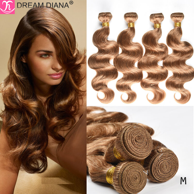 DreamDiana Pre Colored Human Hair Body Wave 3 Bundles Remy 99J Blond Ombre Brazilian Hair Bundles 100% Human Hair Extensions