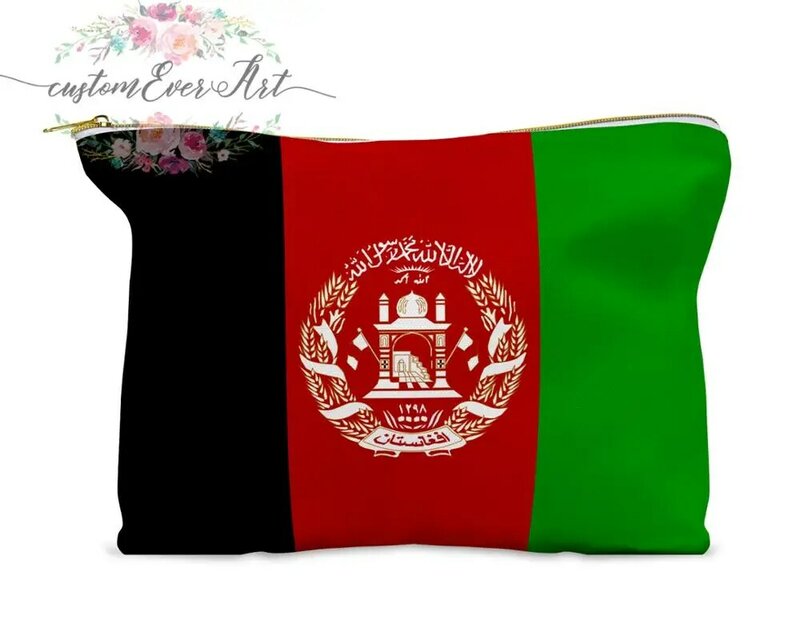 Bolsa de cosméticos de Afghanistan, bolsa de maquillaje personalizada, neceser pequeño para cosméticos, bolsa con cierre, regalo de dama de honor