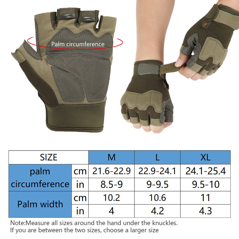Universal Handschuhe Finger Militärische Taktische Anti-slip Halbe Finger Handschuhe Atmungs Einstellbar Humen Camping und Radfahren Handschuh