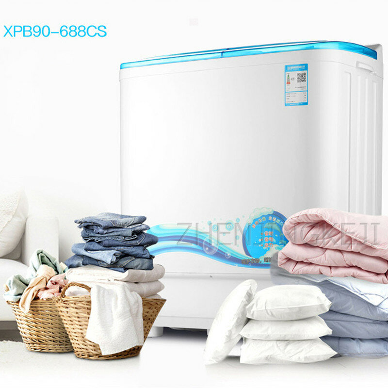9.0KG 더블 배럴 더블 실린더 세탁기 450W, 반자동 대용량 의류 가정용 세탁기 청소 기구