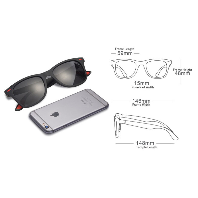 2020 MARKE DESIGN Klassische Polarisierte Sonnenbrille Männer Frauen Fahren Quadratischen Rahmen Sonnenbrille Männlichen Shades Goggle UV400 Oculos De Sol