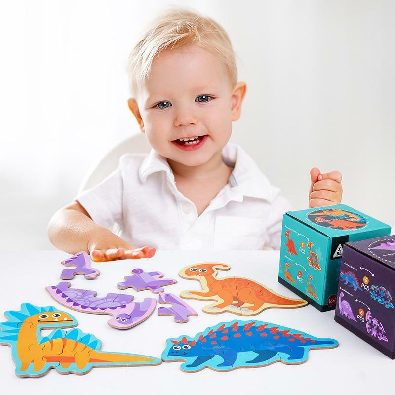 Giocattolo educativo per bambini Puzzle in legno cartone animato traffico animale Puzzle bambini apprendimento precoce cognizione giocattoli intellettuale regalo per bambino