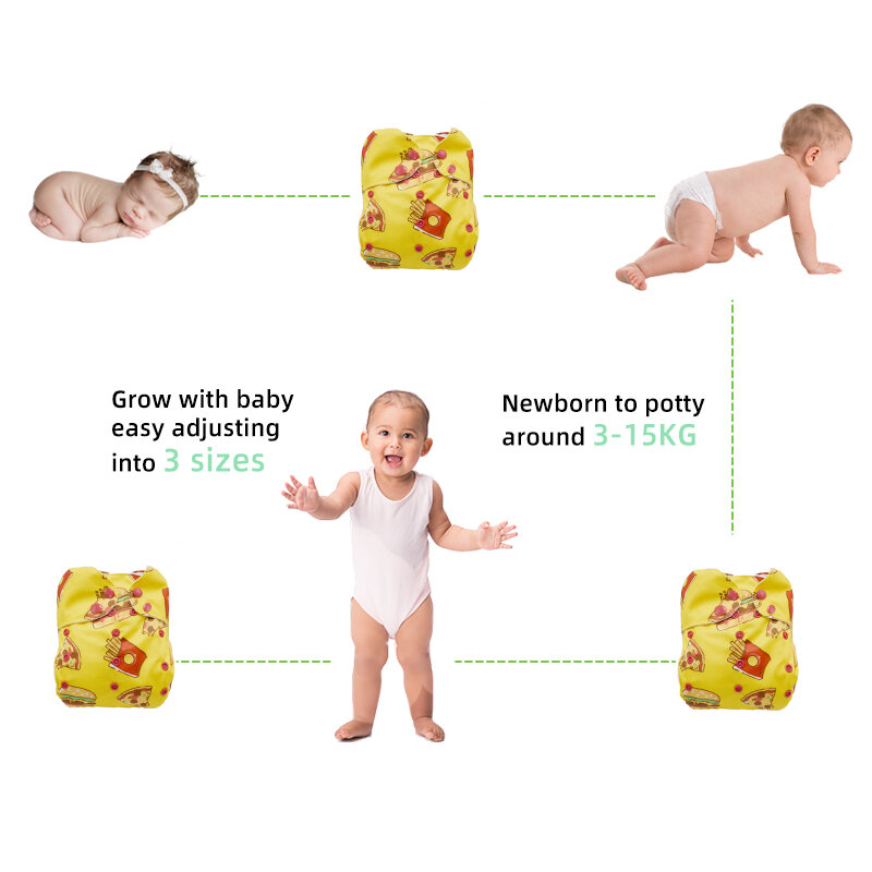 [Mumsbest] lavabile Baby Coth pannolino mutandine per bambini ecologico riutilizzabile Unisex MCN ragazzi ragazze tasca pannolino copertura 3-15kg 3-15KG