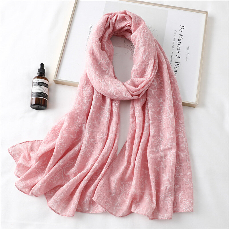 Модный дизайнерский шарф из 2022 хлопка, хиджаб, женская теплая мягкая шаль с принтом, Женская ткань, длинная бандана 180*75 см