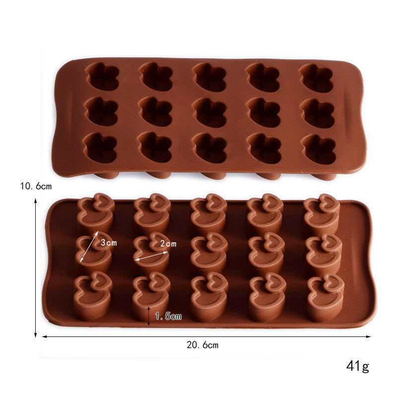 CINTA Berbentuk Hati Cetakan Coklat Silikon Jeli Es DIY Cetakan Fondant Alat Gula Alat Memanggang Dapur Memasak Aksesori