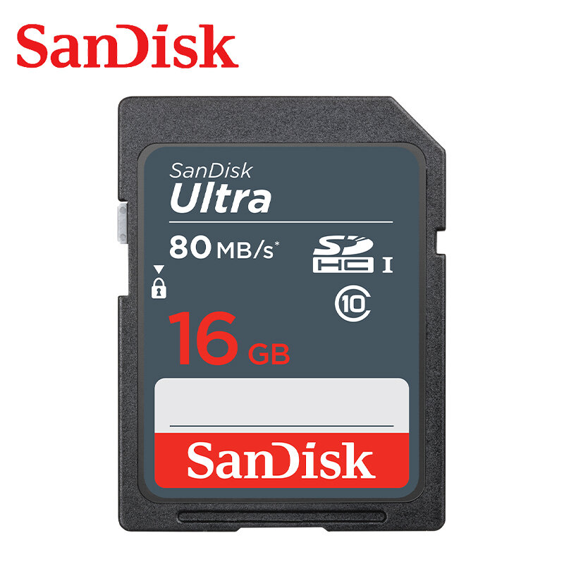 Карта памяти SanDisk Ultra, карта памяти 16 Гб, 32 ГБ, 64 ГБ, 128 ГБ, 256 ГБ, 100 МБ/с., U1, 4K для зеркальных камер Canon, Nikon, видеосъемка 4K