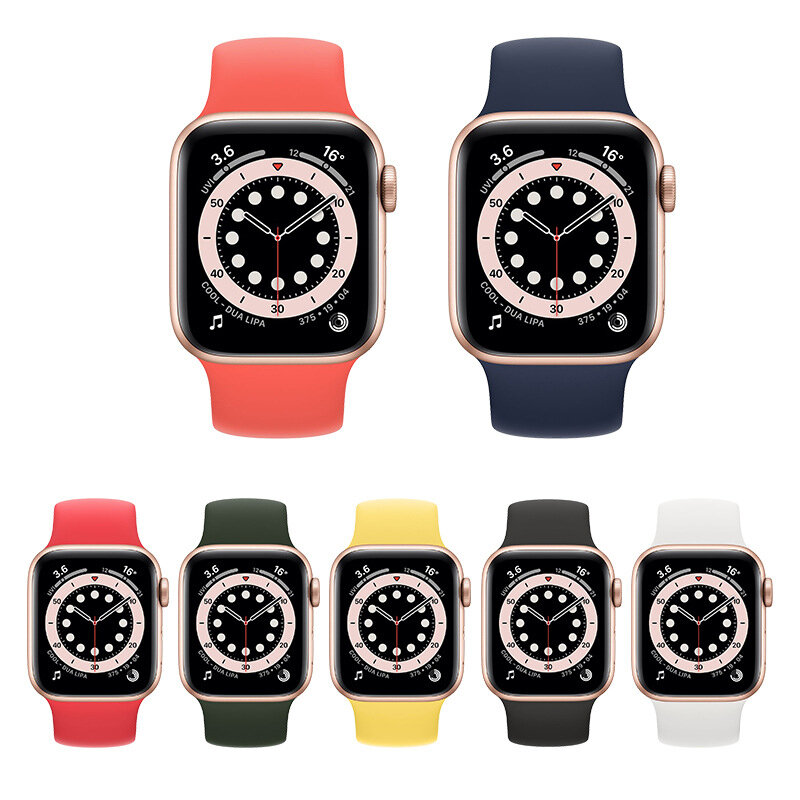 Correa de reloj Apple Watch banda 40mm 44mm iWatch serie 4/5/6/SE cinturón elástico de silicona Solo lazo pulsera de reloj Apple watch banda 42mm 38mm