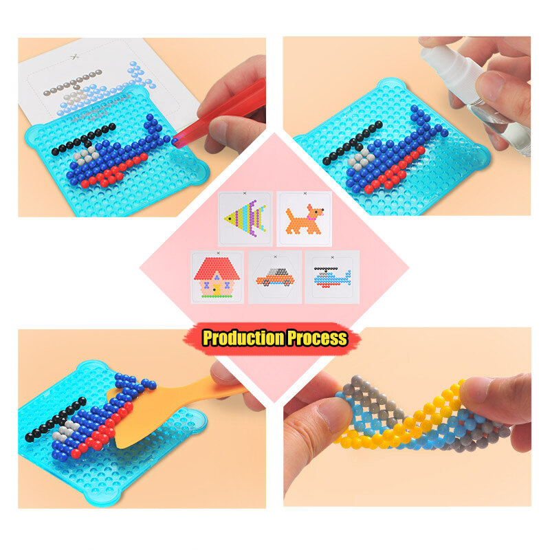 600-11000Pcs Refill Hama koraliki Puzzle 3D Handmade Magic Aquabeads DIY Water Spray zestaw koralików gry w piłkę dzieci zabawki dla dziewczyn