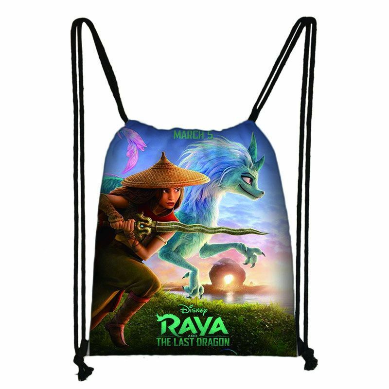 Disney New Movie Raya and The Last Dragon borsa con coulisse stampa digitale periferica Bundle tasca moda zaino conveniente