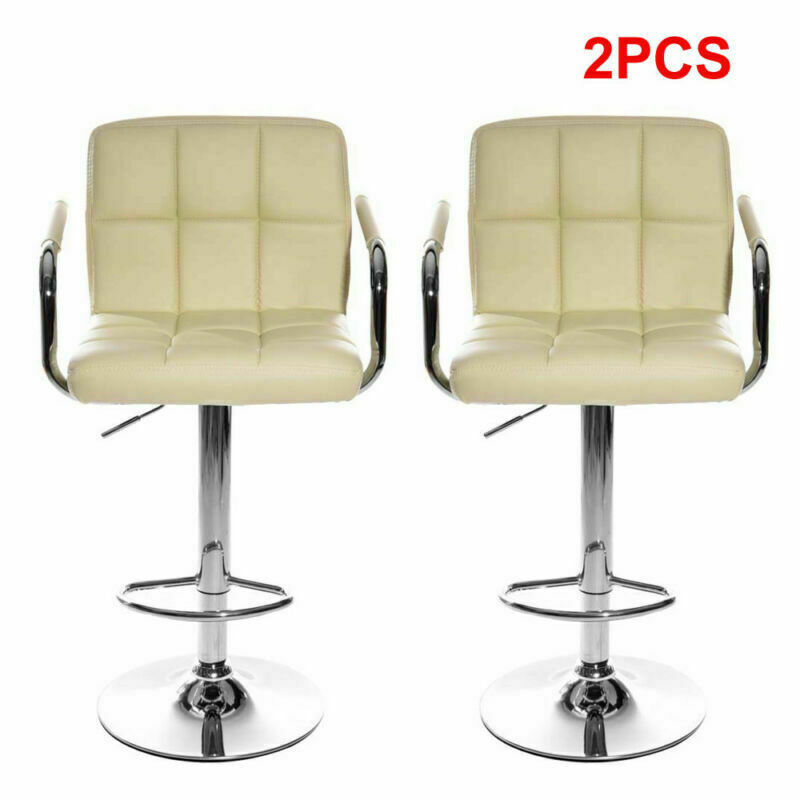 Panana 2 pcs Bar Stools Armless /with arm Synthetic Leather Cushion Swivel Chair Height Adjustable Tabouret Footrest Barstool