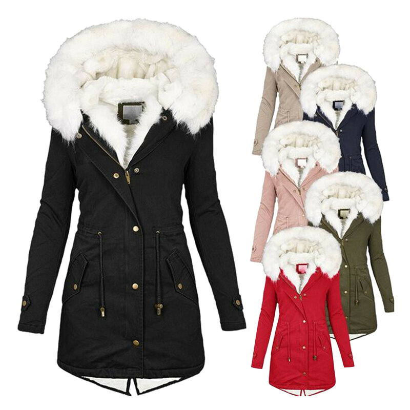 Jaqueta feminina de inverno, casaco acolchoado fino com capuz, plus size 5xl parka de algodão