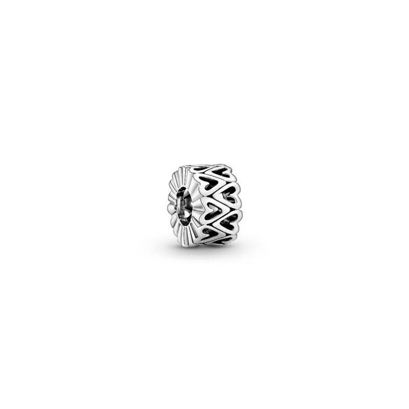 925 contas de prata esterlina são adequados para diamante incrustado amor pandora charme pulseira, que é feito especialmente para diy feminino