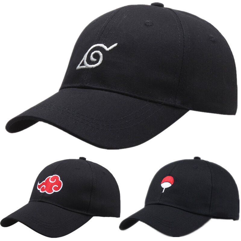 Аниме ниндзя Акацуки Шаринган Учиха Konoha Джирайя Гаара логотип шляпы для косплея Бейсбол Кепки