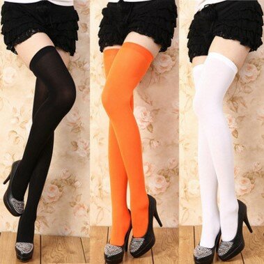 Skid-proof knee socks stockings White black student stockings High stockings velvet lengthening for women