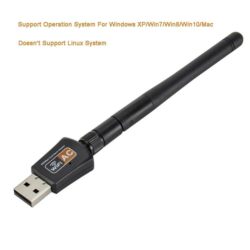 802,11 AC Dual Band 600Mbps Wireless USB Wifi Adapter Dongle Für Windows Für Mac 2,4 GHz/5GHz 2DBi Antenne für desktop-laptop PC