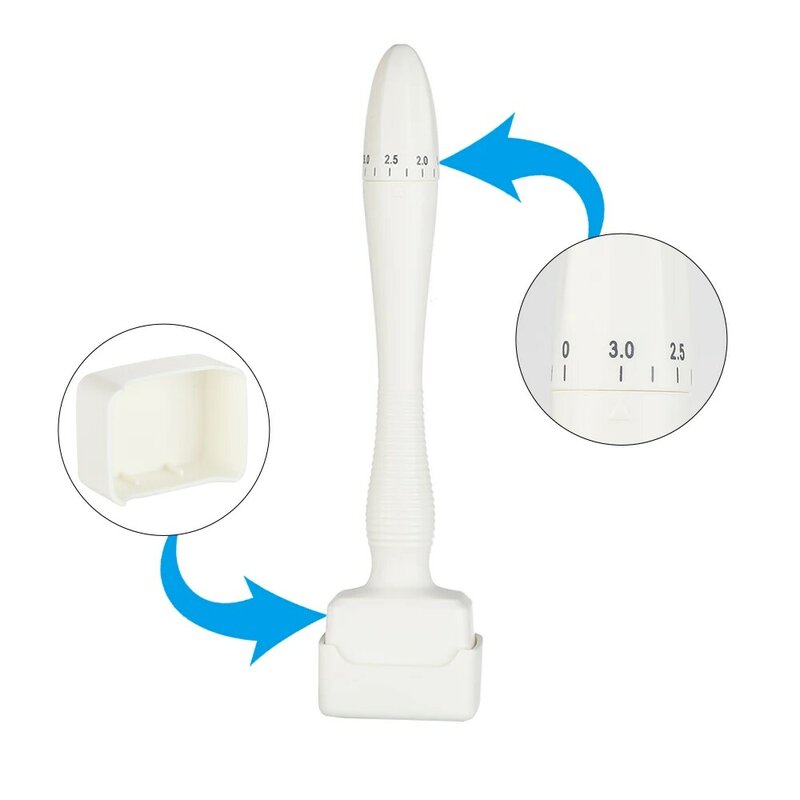 Instrumento de agulhamento cosmético ajustável do rolo de derma para o rosto 0.25mm titanium dermaroller stamp microneedle para cuidados com a pele