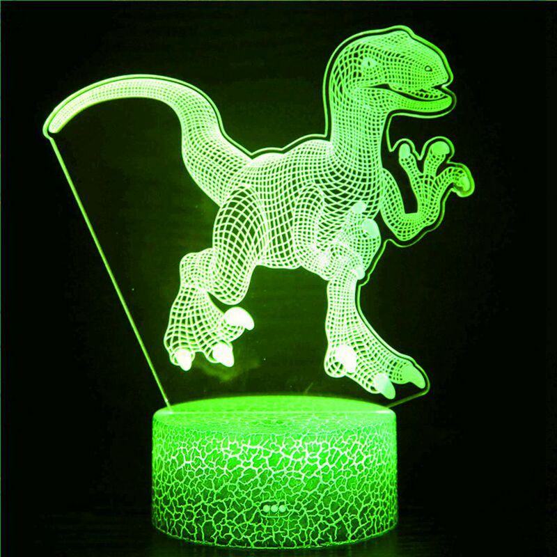 Luces LED 3D de dinosaurios para niños, lámpara de escritorio de mesa con Control remoto de dibujos animados a la moda, regalo de cumpleaños y Navidad, juguete para bebé, 7 colores, novedad