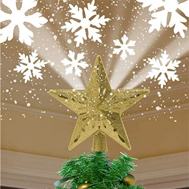 نجمة شجرة عيد الميلاد ضوء علوي المدمج في الدورية ماجيك زخرفة كروية Led شجرة العلوي العارض مناسبة لتاج عيد الميلاد Treen